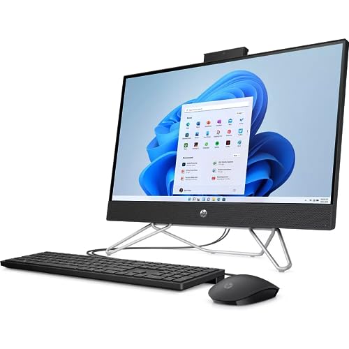 Image of HP 2024 24 CB100 23.8 inch FHD IPS All-in-One Desktop 10-Core 12th Gen Intel Core i7-1255U Iris Xe Graphics 64GB DDR4 2TB NVMe SSD RJ-45 HDMI Webcam Keyboard Mouse Windows 10 Home w /RE USB