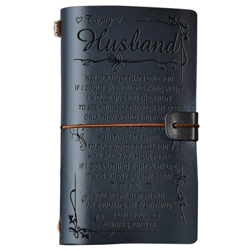 PRSTENLY Gifts for Husband Leather Journal, To My Husband Gifts 140 Page Refillable Notebooks,...