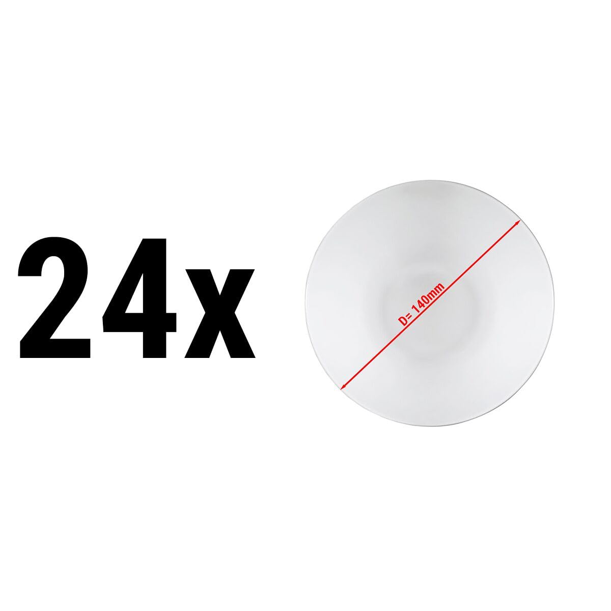 GGM Gastro | DSSPKK14#24 | (24 Stück) PERA Weiß - Desser-/ Salatschale - Ø 130mm - Weiß