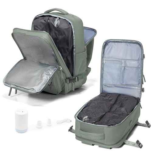 suradar Zaino da Viaggio Sottovuoto Incorporato con Pompa Travel Backpack Bagaglio a Mano Easyjet 45x36x20 Aereo Zaino Easyjet 45x36x20 con Sottovuoto Vacuum Backpack Verde militare