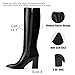 vivianly Women's Knee-High Boots, Sexy Pointed Toe Block Heel Zipper, Fashion Retro High Boots