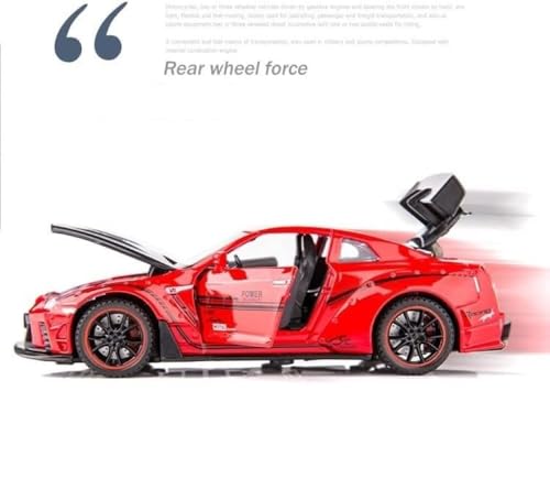 Image of New 1:32 Nessan R35 Diecast Alloy Metal Pull Back Car with Openable Doors Music Sound and Light Vehicle Toy Car for Kids Boys (White)