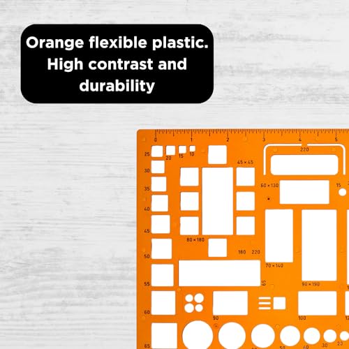Architektur Schablone 1:50 - Architekten Schablone - Möbel Zeichenschablone Innenarchitektur - Technische Zeichenschablone - Architektur Schablonen für Technisches Zeichnen - 1:50 Maßstab