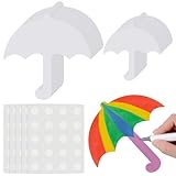 Harloon 100 Pcs Paper Cutout 5.5' 3.5' Classroom Bulletin Board Accents Cut Outs Kids DIY Craft Decoration with 100 Pcs Glue Point for School Home Party(Umbrella)