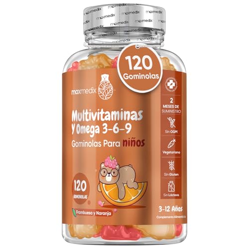 Gominolas Multivitaminas y Omega 3 6 9 Para Niños 120 Unidades