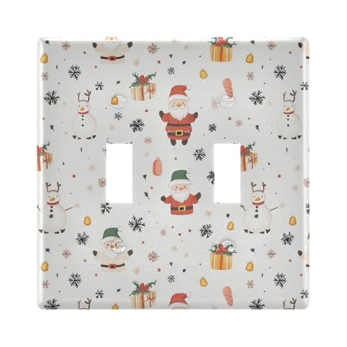 UMIRIKO Christmas Santa Claus Light Switch Cover Plate Covers Decorative Double Toggle Home Decor 202b7033