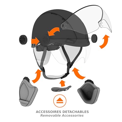 CASR Style - Urbaner Lifestyle-Helm für Fahrrad & E-Scooter - Transparentes Visier & Abnehmbare Ohrpolster - Optimaler Komfort für Damen & Herren - Creme - Größe L