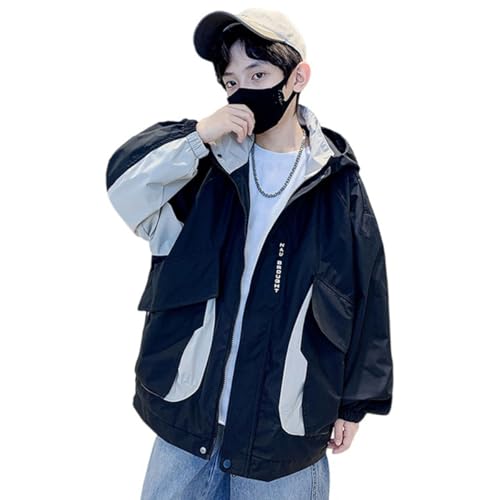 [OUBINEWER] EBhu[J[ w j̎q oCJ[ j h h y JWAWPbg R[g AE^[EGA ^ ʊw X i 120-170CM (JP, g, 160, ubN)