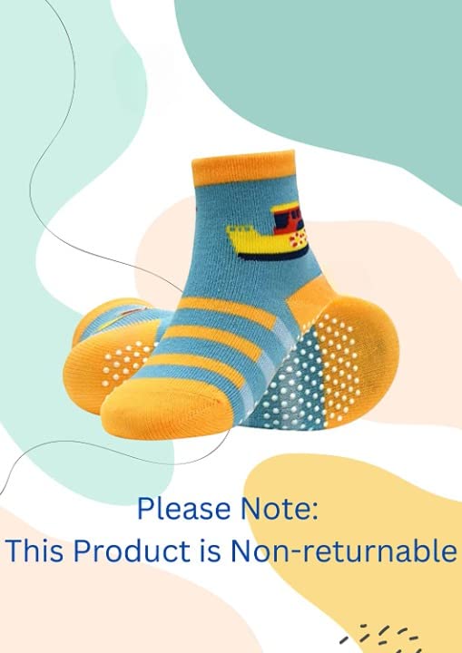 Image of SooWoo Boy's Anti-Skid Grip Cotton Socks