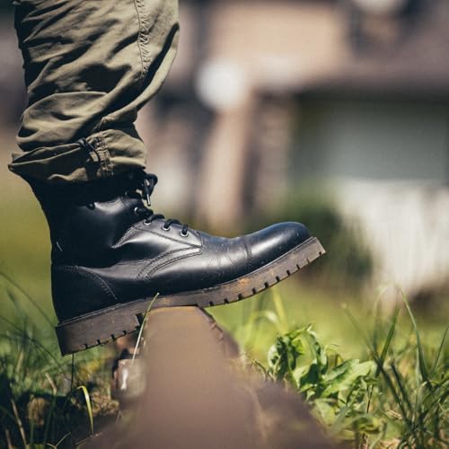 Image of Trip Machine Company Premium Leather Men's Motorcycle Riding Boots - Brute | 3 Point Protection | Ankle, Toe & Heal Protectors | Light Weight | Anti Slip Sole | With Side YKK Zipper | Lifestyle Boots