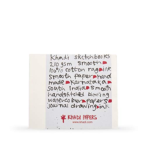 Khadi : Handmade Bound Sketchbook 210gsm : Smooth : 21x25cm : 40 Pages, White