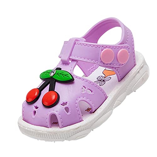 Girls Sandals Girls Fruit Children Sandals Baby Toddler Shoes Boys Summer Slippers Girl's Shoes (Purple, 18-21Months)