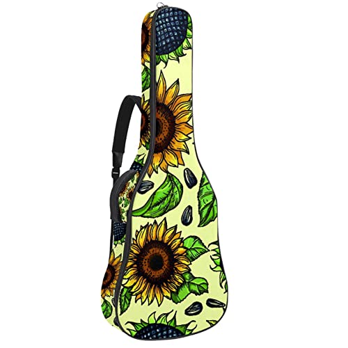 Sac à dos guitare acoustique étanche motif dessin animé housse rembourrée housse 42.9 pouces