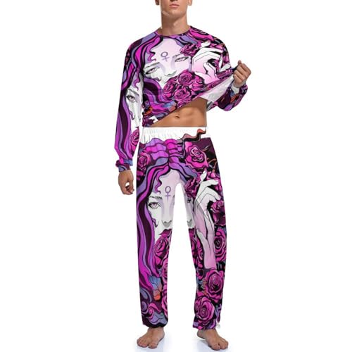Pyjama homme fleurs ensemble fluide pour éviter la transpiration
