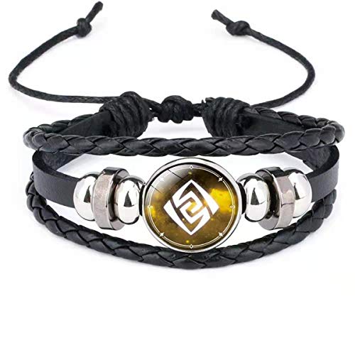 Sonsoke Genshin Impact Vision Bracelet réglable avec pendentif figurine d'animation Cosplay Accessoires God's Eye Time Elemental Gem Cadeau (Geo) Cover