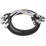 Seismic Audio - SARLX-6x10-6 Channel XLR Colored Mutil-Patch Snake Cable 10 Feet - Shielded Audio Frequency Control Cable Snake 10'