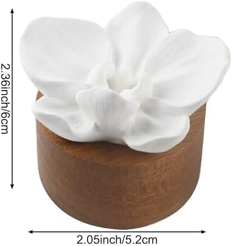 Essential Oil Passive Flower Diffuser Mini Ceramic Essential Oil Small Diffuser Phalaenopsis Porcelain Aromatherapy Diffusers for Home Office