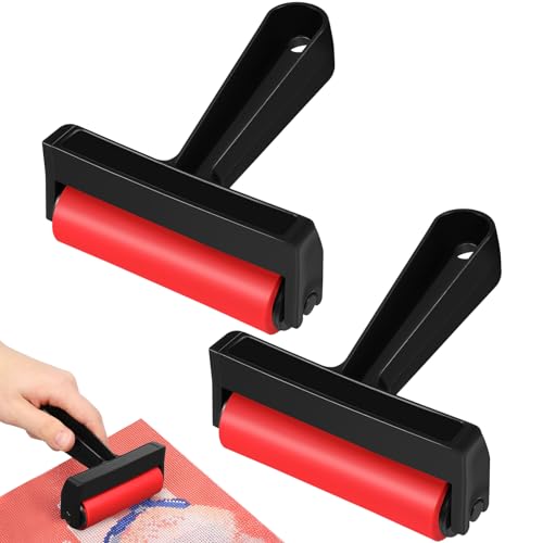 GLSTOY Art Supplies Red 2 Pack Foam Rollers for Printmaking Stamping Diamond Drawing