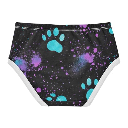 Neon Paws Black Undies for Toddler Girls, Underwear for Girls, 2T–8 Years2