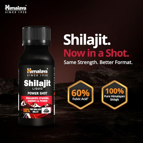 Image of Himalaya Shilajit Liquid Power Shot | 6N * 60 ml Pack | Enhances Stamina, Energy, and Power | 100% Pure Himalayan Shilajit | Herbal Supplement | 60% Fulvic Acid
