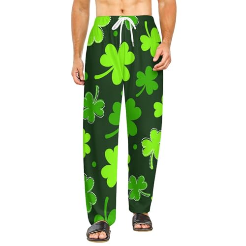Bas de pyjama femme long vert trèfle taille S pour stopper l'inconfort la nuit
