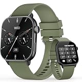 MFVLP Mipqz Smart Watch for Men Women, 1.85'' AMOLED HD Fitness Watch with 120+ Sports Modes, Bluetooth Call/Pedometer, Smartwatch for Android iOS, IP68 Waterproof, Green