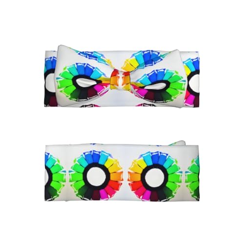 Colored crayon circles Prints Baby Bow Headband Super Stretchy Soft Bows Hair Accessories for Newborn Infants Toddlers Kids Girls2