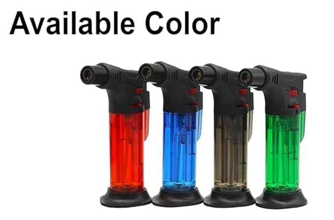 Image of Jet Blow Torch Refillable Windproof Butane Gas Igniter | Strong Fire Starter for Kitchen BBQ Candle Camping | Adjustable Heat, Durable & Portable Multi-Purpose Tool