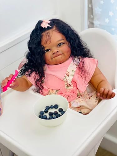 Muñeca Reborn Toddler Negra 24 Pulgadas Realista miniatura 1
