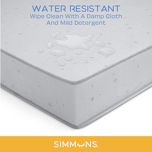 Image of Simmons Kids Silver Nights Dual Sided 2-Stage Baby Crib Mattress and Toddler Mattress - GREENGUARD Gold - Waterproof - Sustainably Sourced Core Fiber Core, Grey