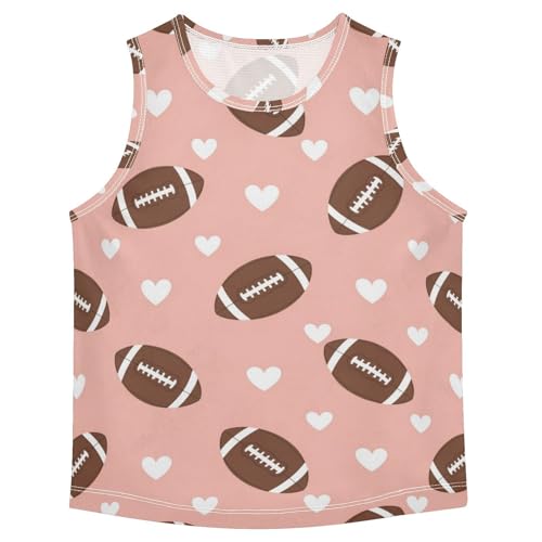 J JOYSAY American Football Heart Boys Tank Top Sleeveless Muscle Shirts Quick Dry Workout Active Sport Kids T-Shirts 3-15T