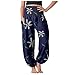 unilarinna Pantalon de pyjama hippie - Style bohème - Décontracté - Avec jambes larges - Grande taille - Pantalon de fitness confortable - Pantalon de yoga décontracté pour femme