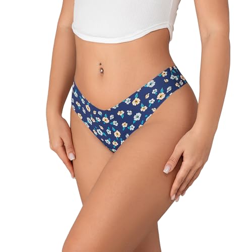 Image of DEANGELMON Seamless Thongs for Women No Show Thong Underwear Women Comfortable Multiple Pack