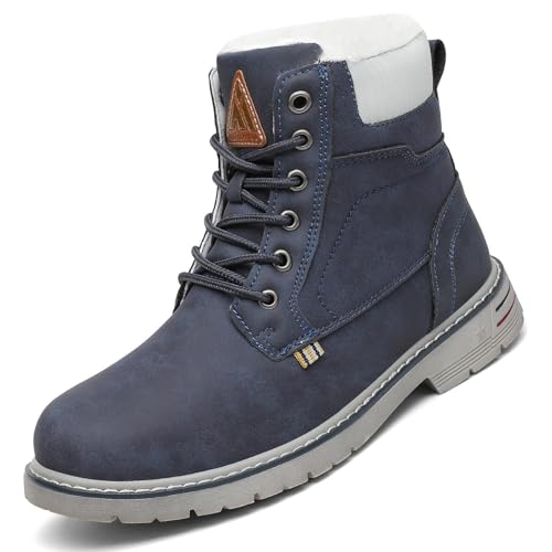 Mishansha Botas Hombre Invierno Botas Nieve Mujer Botines Invierno Zapatos Barefoot Impermeables Botas para Montaña Trekking Senderismo Azul,GR.40