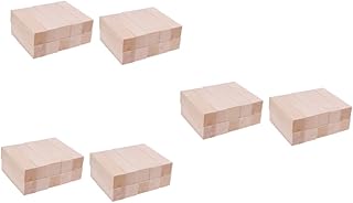 TEHAUX 45 Pçs Quadrados Esculpidos Em Tiras De Basswood Blocos De Construção De Madeira De Madeira Bloco De Madeira DIY Bloco De Quebra-Cabeça Oblongo Blocos De Construção De Blocos De