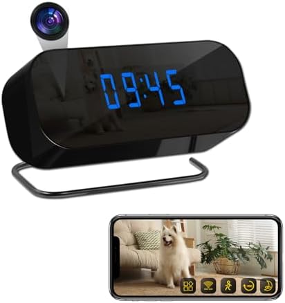 Caméra espion WiFi Horloge Caméra HD 1080p sans fil avec vision n...