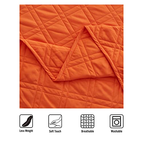 Cozyart Quilt Set Twin Size Orange Lightweight Bedspread Summer Quilt Sets Soft Coverlet 2 Piece Quilted Bedding Sets For All Season,1 Quilt 1 Pillow Sham #TOP4