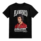 Camiseta Flamenco Evolution Camarón de la Isla, Diseño Artístico Urbano, Negro, Estilo Vintage, Homenaje Cultural (FR/ES, Letras, XXL, Regular, Regular)