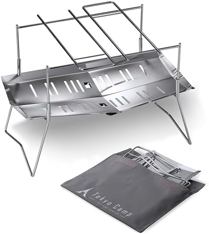 Tokyo Camp 焚き火台 HAKOSUKA 折りたたみ式 A4収納 コンパクト 軽量985g ステンレス製 ソロキャンプ ア...