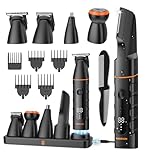 MAXGROOM 5 in 1 Manscape Body Hair Trimmer for Men, 120-Min Cordless Pubic Hair Trimmer, IPX6 Waterproof Body Shavers with Charging Dock, Led Display,Travel Lock,Type C