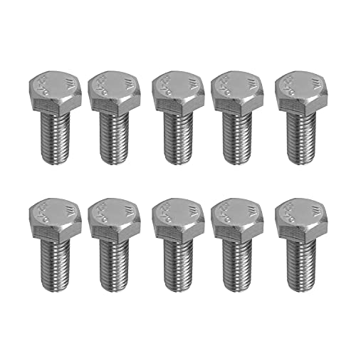 Image of Bettomshin 10Pcs M8 x 20mm Hex Bolts, 304 Stainless Steel 1.25mm Thread Pitch Fully Threaded Metric Hex Head Screw Bolts, Hexagon Screw Bolt, Hex Tap Bolts, Silver (Overall Size 25.45x13x13mm)
