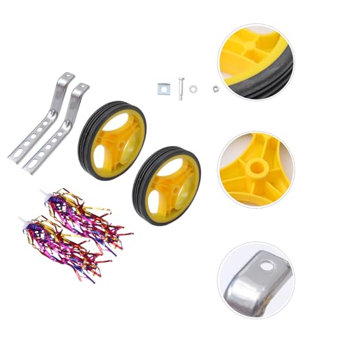 Ruedas de entrenamiento universales LALAFINA de 12-20 pulgadas, acero amarillo con cinta, soporte para equilibrio en bicicleta para niños que aprenden a andar miniatura 4