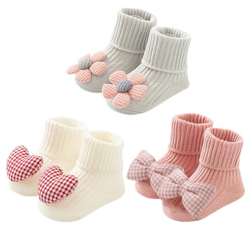 3 Paar Baby Socken 0-6 Monate Kindersocken,Socken Kinder,Babysachen...