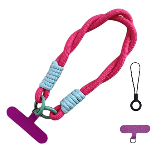 [DELUXEFOX] スマホ ハンド ストラップ 携帯ストラップ アウトドア スマホ ハンドストラップ リストストラップ 極太で丈夫 オシャレ かわいい 落下防止 紛失防止 全機種対応 ケースに挟むだけ (ピンク)