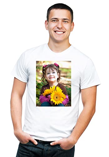 Image of MUKESH HANDICRAFTS Knitted Polycotton Fabric Regular Fit Men Boys Half Sleeve Photo T-Shirt Style 1 White Size : Free