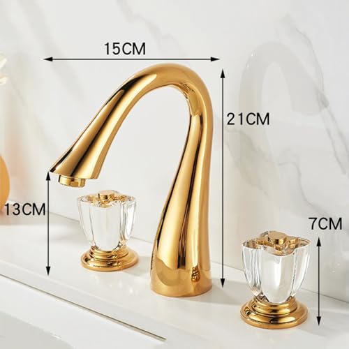 Robinet de lavabo 3 trous eau chaude et froide double levier - 2