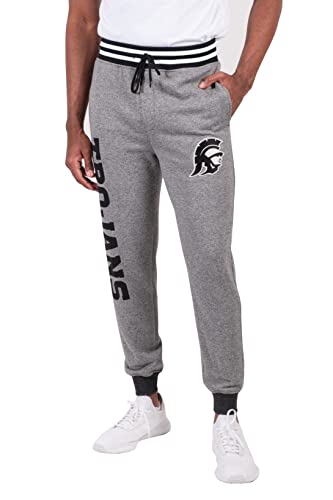 Ultra Game NCAA Men's Soft Fleece Active Jogger Sweatpants, USC Trojan, Black Marled, XX-Large