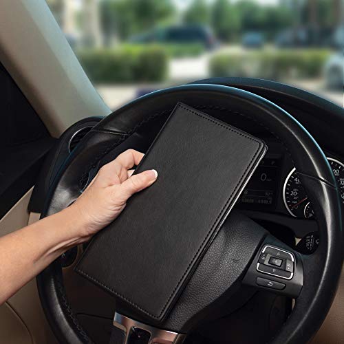 Samsill Car Registration Holder, Vehicle Glovebox Organizer Wallet For Insurance Documents, Leatherette, Key Contact Information Cards, Black #TOP5