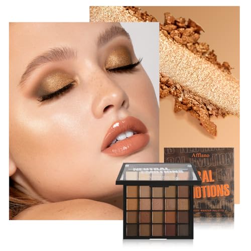 Afflano Paleta de Sombras de Ojos Nude Neutra, Base de Taupe Cálido Paleta de Sombras de Ojos Maquillaje de Ojos Mates y Brillantes, Paleta de Sombras Natural para Ojos Marrones y Castaños - imagen 3