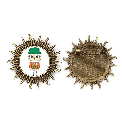 Drapeau Irlande trèfle avec broche soleil en métal UU et crochet